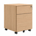 Aktenschrank mit Rollen Eichenfurnier 2 Schubladen 40x50x60 cm