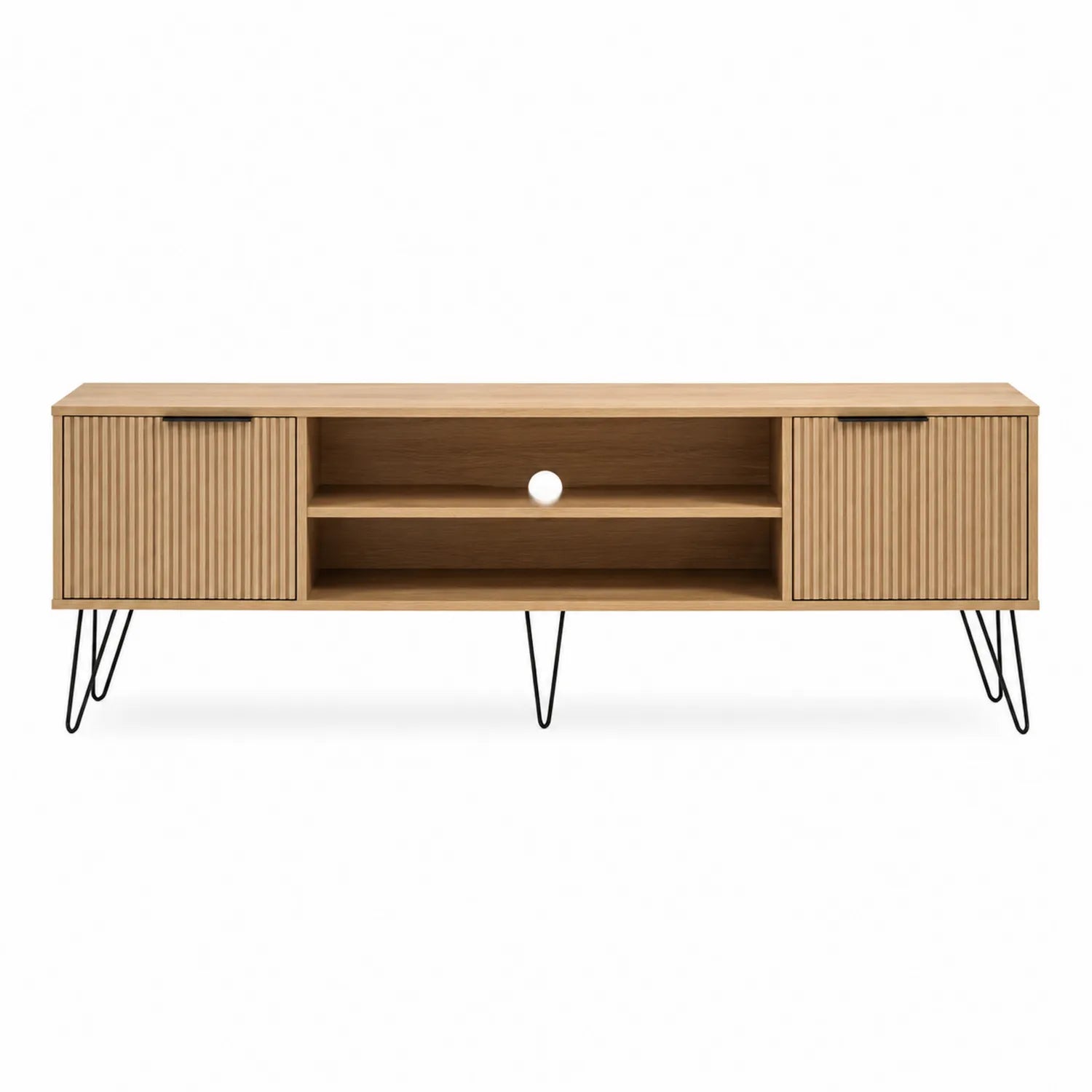 TV-Schrank Eichenholz mit Metallbeinen 160x40x50 cm