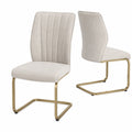 Esszimmerstühle Set Stoff Beige Metall