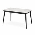 Rechteckiger Esstisch mit Marmoroptik und Metallrahmen 140x80x75 cm