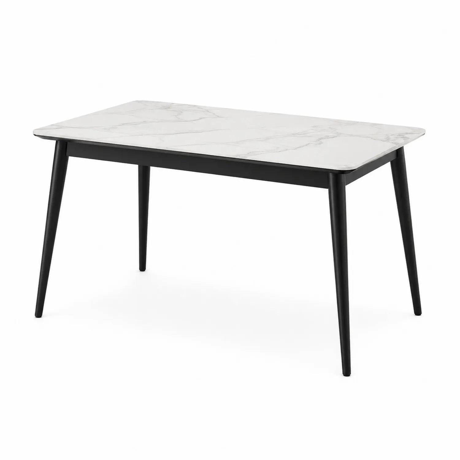 Rechteckiger Esstisch mit Marmoroptik und Metallrahmen 140x80x75 cm