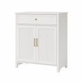 Weißes Holz-Sideboard mit Schublade 90x80x40 cm