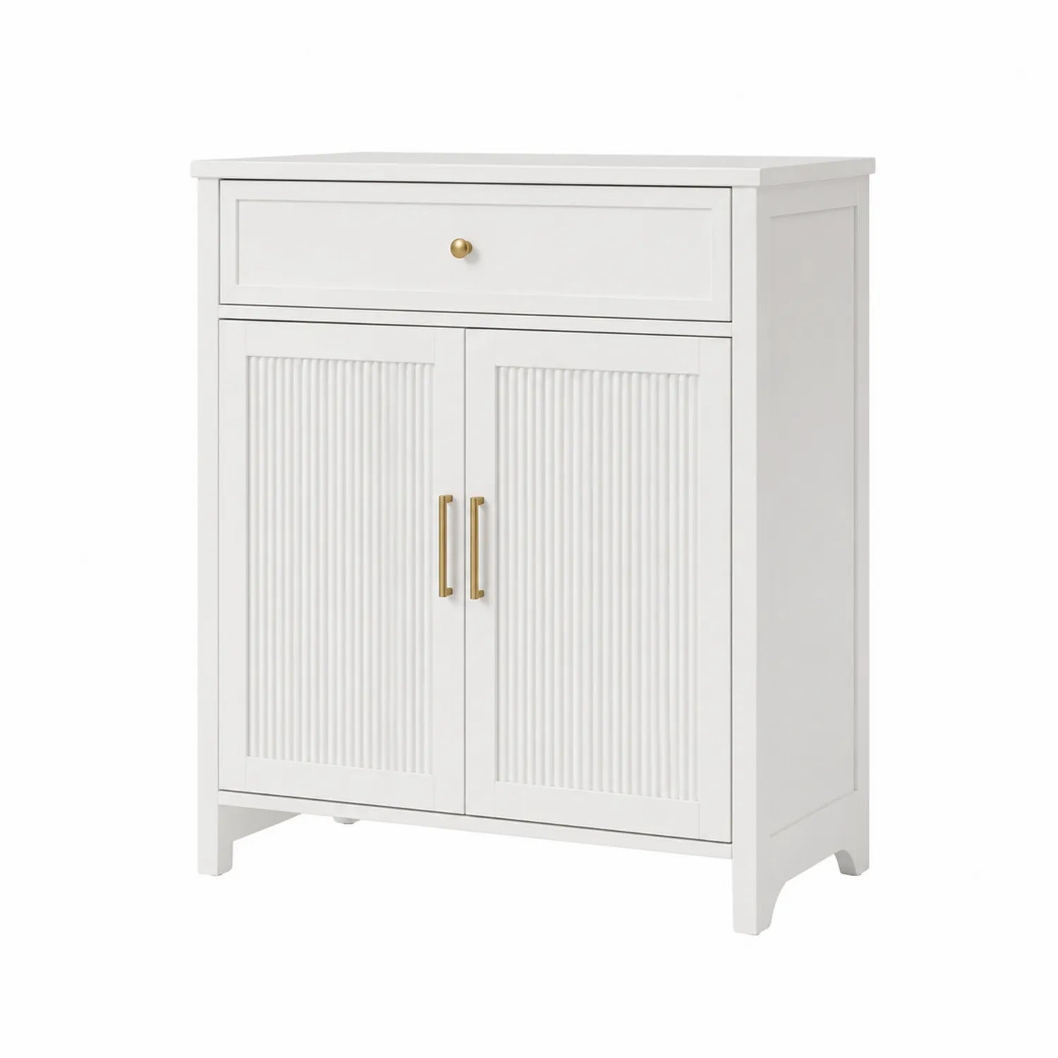 Weißes Holz-Sideboard mit Schublade 90x80x40 cm