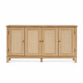 Sideboard aus Holz und Rattangeflecht, 4-türig, 200x45x85 cm
