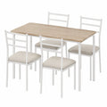 Essgruppe 5-teilig Holz Metall Beige 110x70x75cm