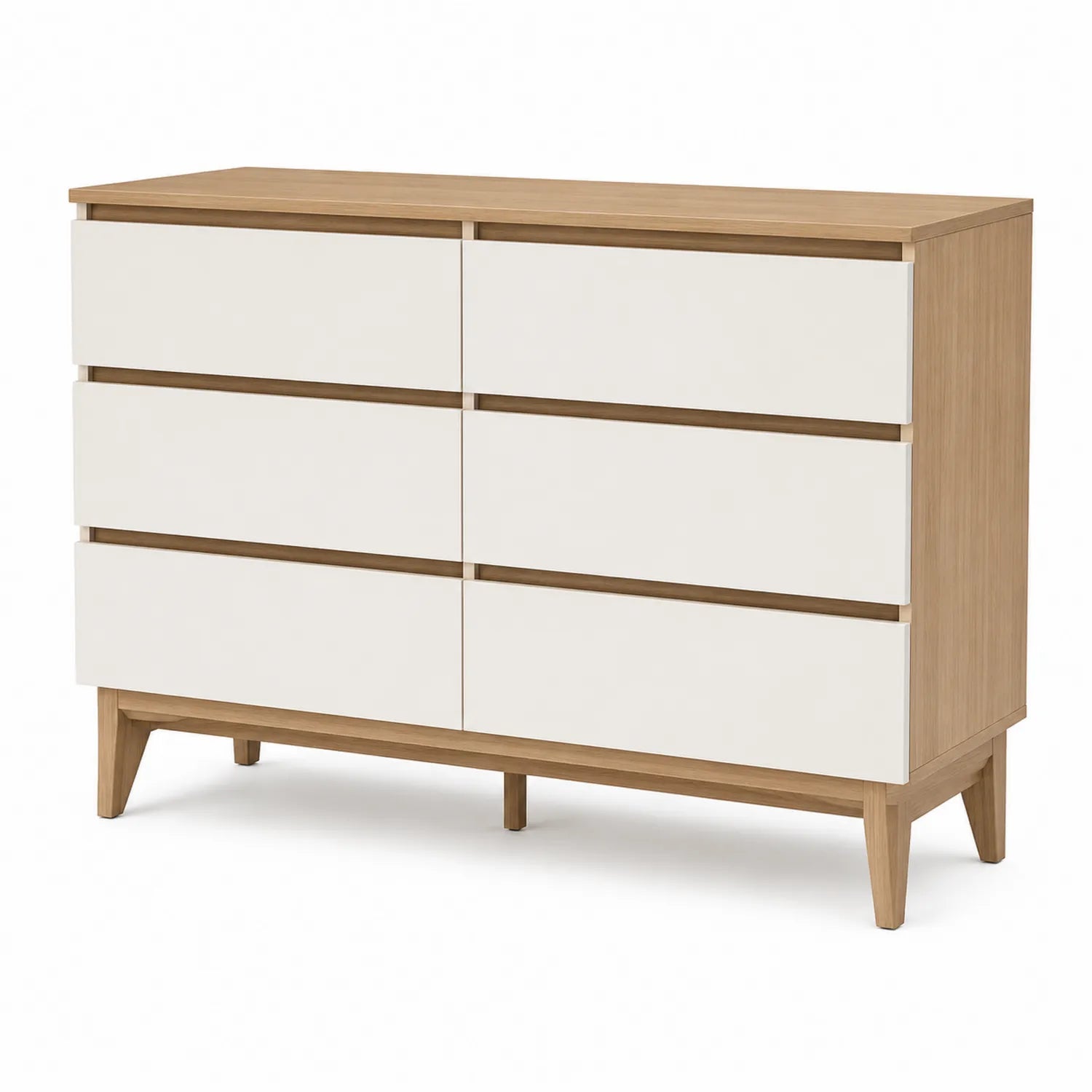 Kommode mit 6 Schubladen aus MDF und Holzfurnier