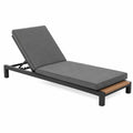 Gartenliege Aluminium Teakholz Dunkelgrau 200x70x35 cm