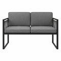Gartensofa 2-Sitzer Metall Stoff Dunkelgrau 130 cm