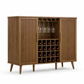 Walnussholz Sideboard mit Weinregal und Glashalter Braun