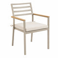 Metall- und Holzstuhl mit Kissen Beige 60 x 55 x 85 cm