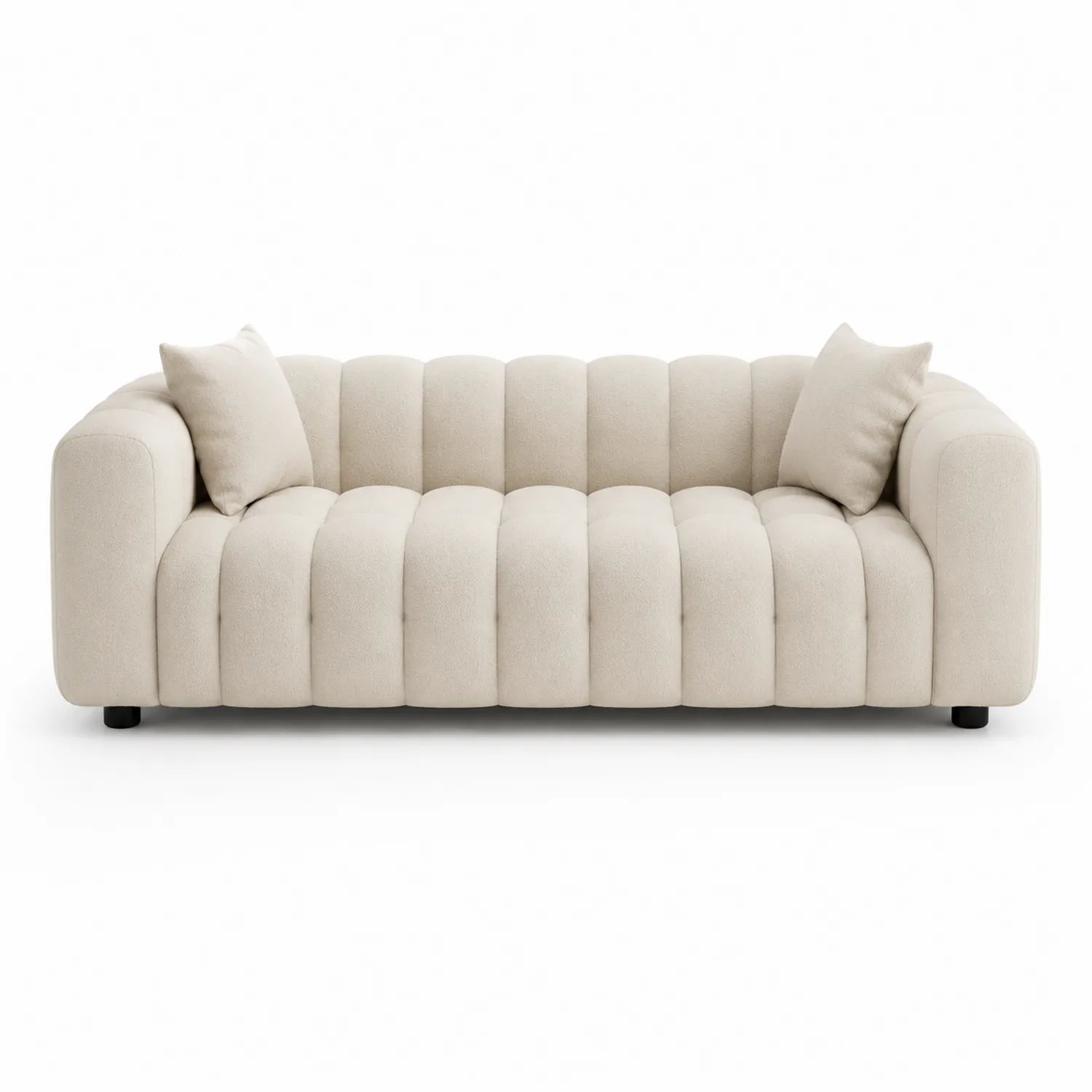 Beiges 3-Sitzer Sofa aus Stoff mit Schaumstofffüllung, 220cm