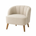 Sessel Stoff Polyester Beige Holz