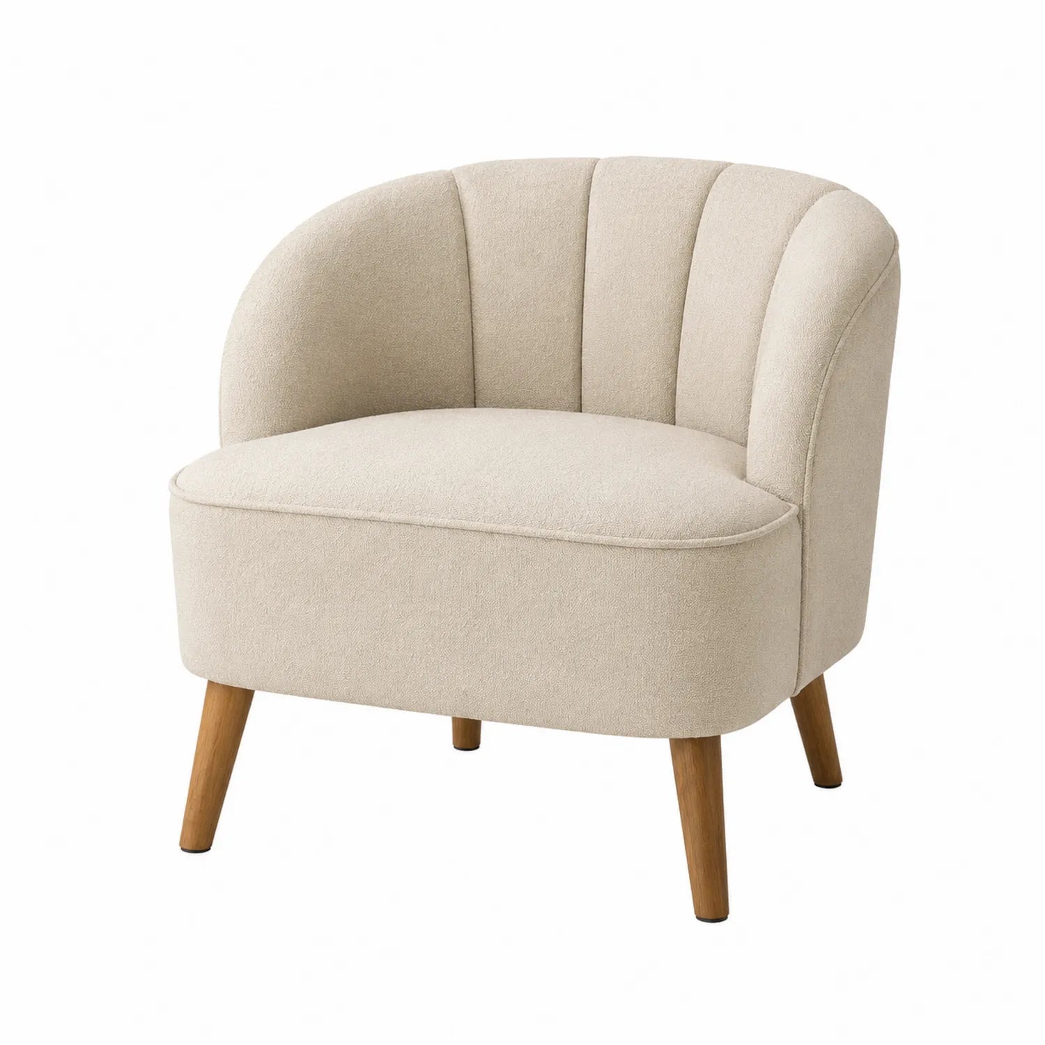 Sessel Stoff Polyester Beige Holz