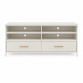 TV-Schrank aus MDF mit 2 Schubladen und 4 Regalfächern, Weiß