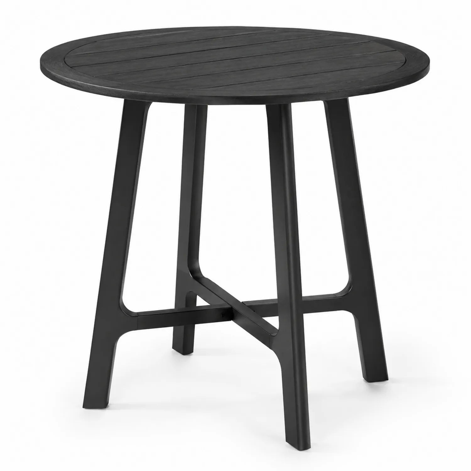 Runder Aluminium Gartentisch Schwarz 90 cm