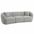 Ecksofa aus Bouclé-Stoff mit Kissen Grau